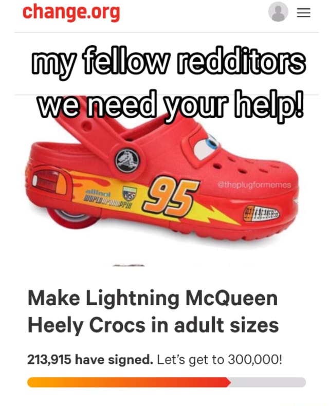 heely crocs lightning mcqueen