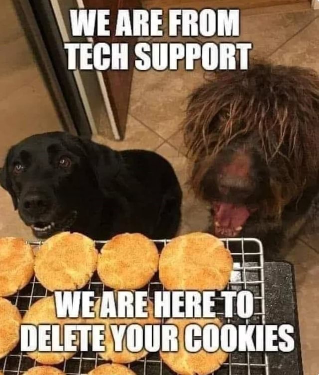 WE ARE FROM TECH SUPPORT WE ARE HERE DELETE YOUR COOKIES - iFunny