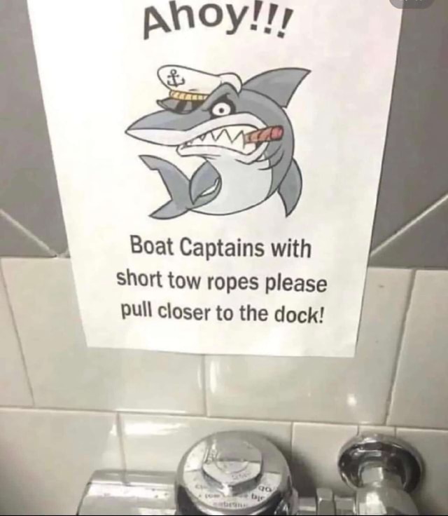 Boat Captains with short tow ropes please pull closer to the dock! iFunny