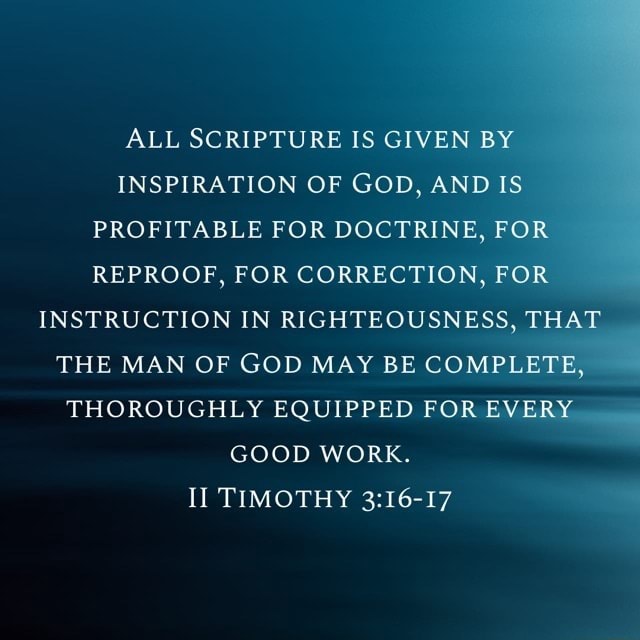 ALL SCRIPTURE IS GIVEN BY INSPIRATION OF GOD, AND IS PROFITABLE FOR ...