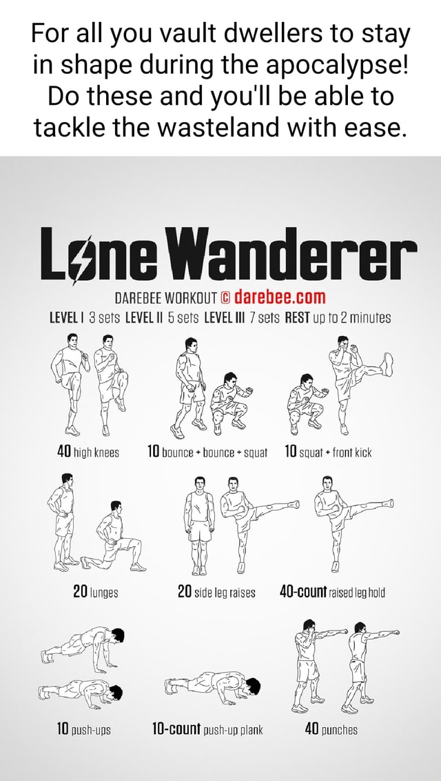 For all you vault dwellers to stay in shape during the apocalypse! Do these and you'll be able