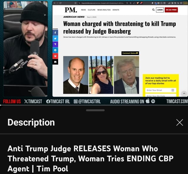 PM. AMERICAN NEWS Woman charged with threatening to kill Trump released ...