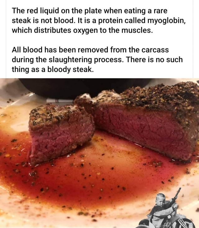 The Red Liquid On The Plate When Eating A Rare Steak Is Not Blood. It 