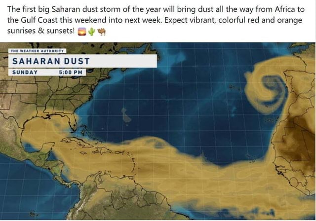 The First Big Saharan Dust Storm Of The Year Will Bring Dust All The