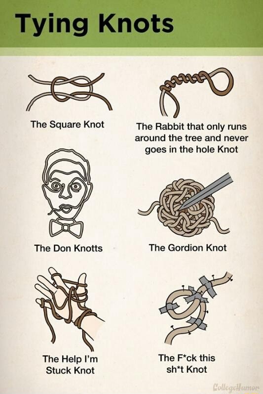 Knots The Square Knot The Don Knotts The Help I'm Stuck Knot The Rabbit ...