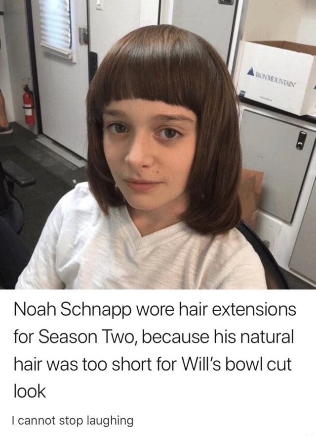 Noah Schnapp wore hair extensions for Season Two, because his natural ...