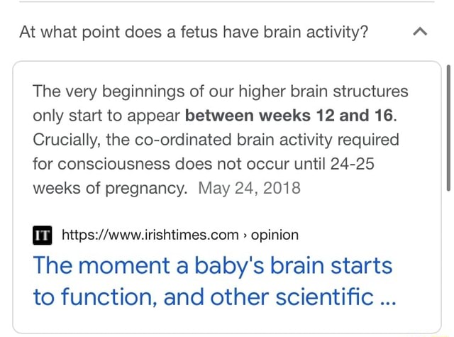 At what point does a fetus have brain activity? The very beginnings of ...