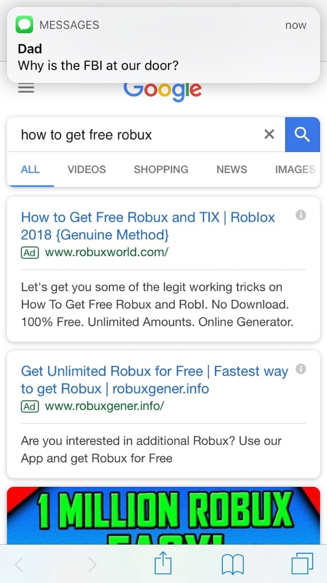 Why Is The Fbi At Our Door How To Get Free Robux And Tix I Roblox 2018 Genuine Method Www Robuxworld Com Let S Get You Some Of The Legit Working Tricks On How - 100 tix 1 robux