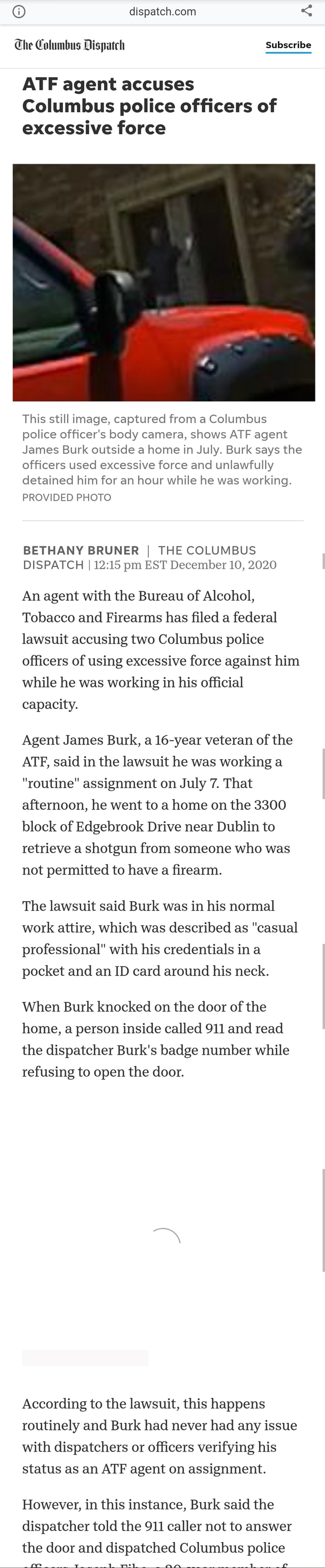 The Columbus Dispatch Subscribe ATF agent accuses Columbus police