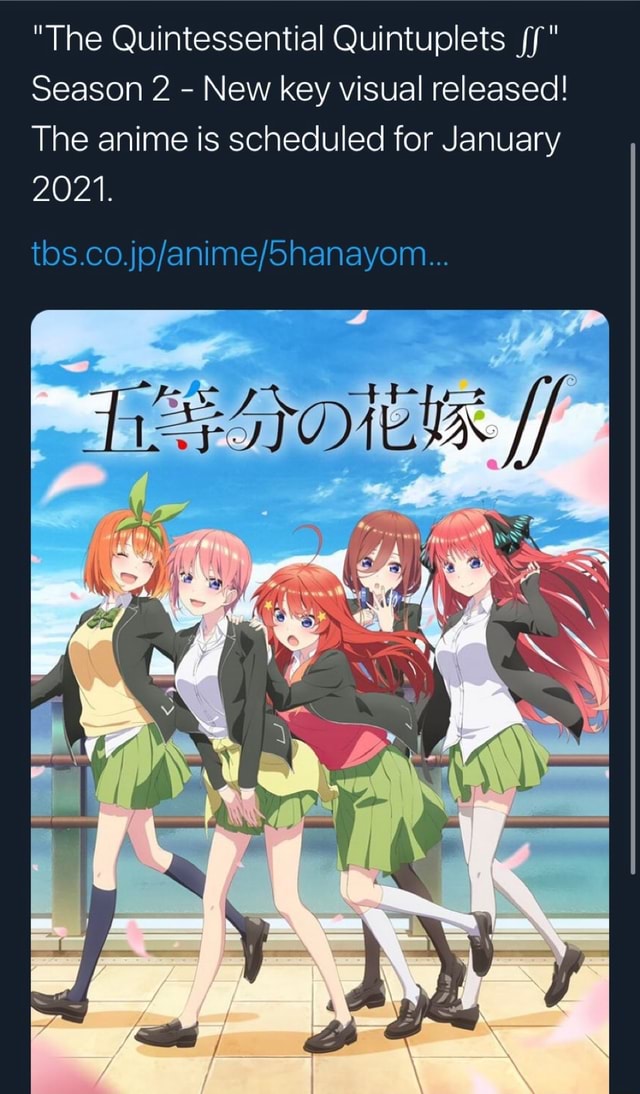 Quintessential Quintuplets Season 2 Announced