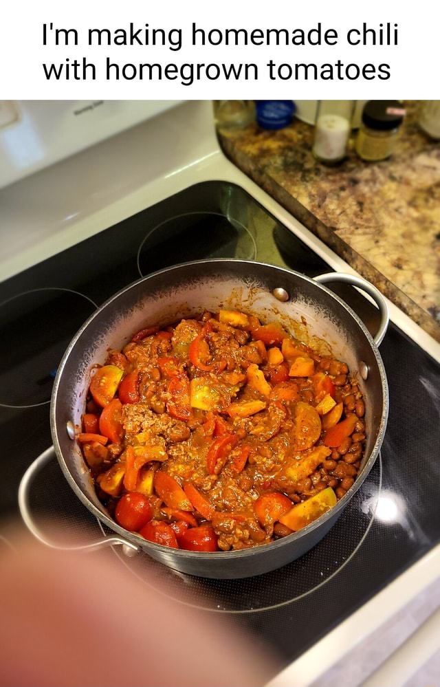 I'm making homemade chili with homegrown tomatoes iFunny