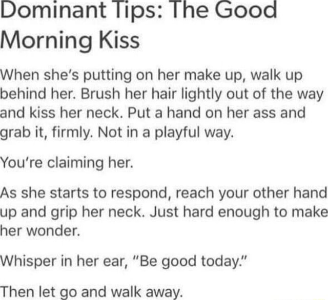 Dominant lips: [he Good Morning Kiss When she's putting on her make up ...