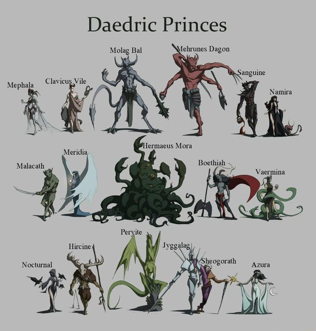Daedric Princes Molag Bal fehrunes Dagon Mephala Clavicu Namira
