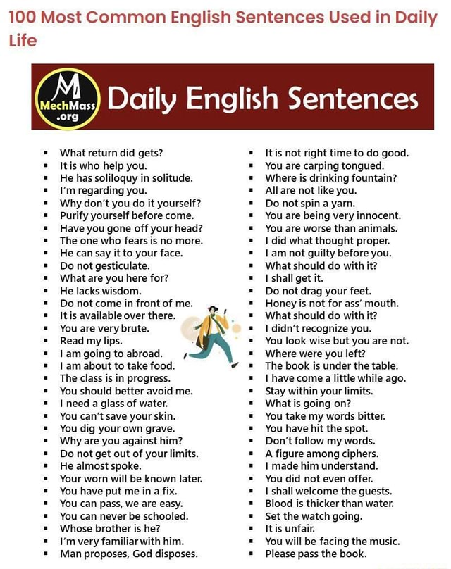 100 Most Common English Sentences Used in Daily Life What return did ...