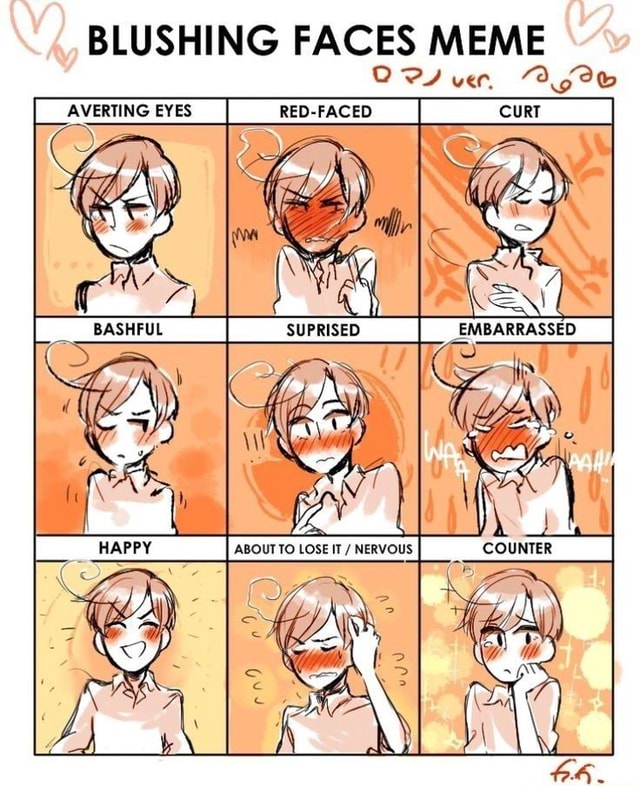 BLUSHING FACES MEME - )