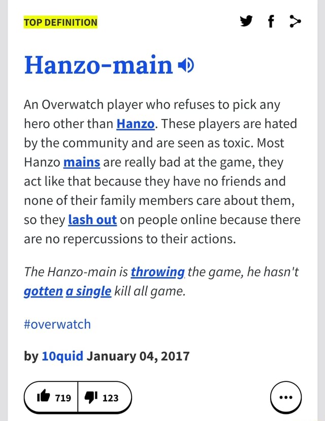 Hanzo-main «» An Overwatch player Who refuses to pick any hero other