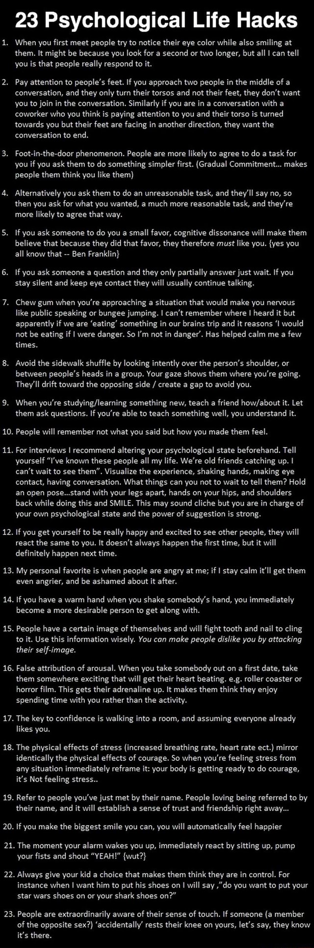 23 Psychological Life Hacks When you first meet people try 23 Psychological Life Hacks When you first meet people try
