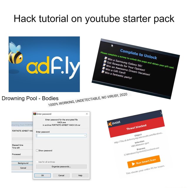 Hack Tutorial On Youtube Starter Pack Drowning Pool Bodies 000 Workin Enter Password Enter Password For The Encrypted File Hack Exe Fortnite Aimbot Hac Elapsed Time Time Left Processed Background Cancel Enter