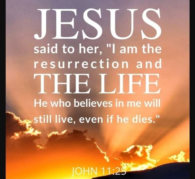 JESUS said to her, am the resurrection and THE LIFE He who believes in ...