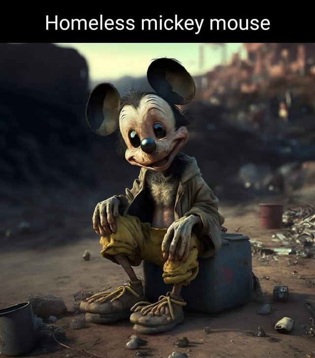 Homeless Mickey Mouse, 1920 : r/midjourney