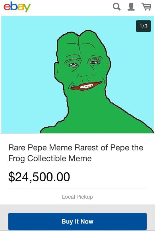 Rare Pepe Meme Rarest of Pepe the Frog Collectible Meme $24,500.00 - )