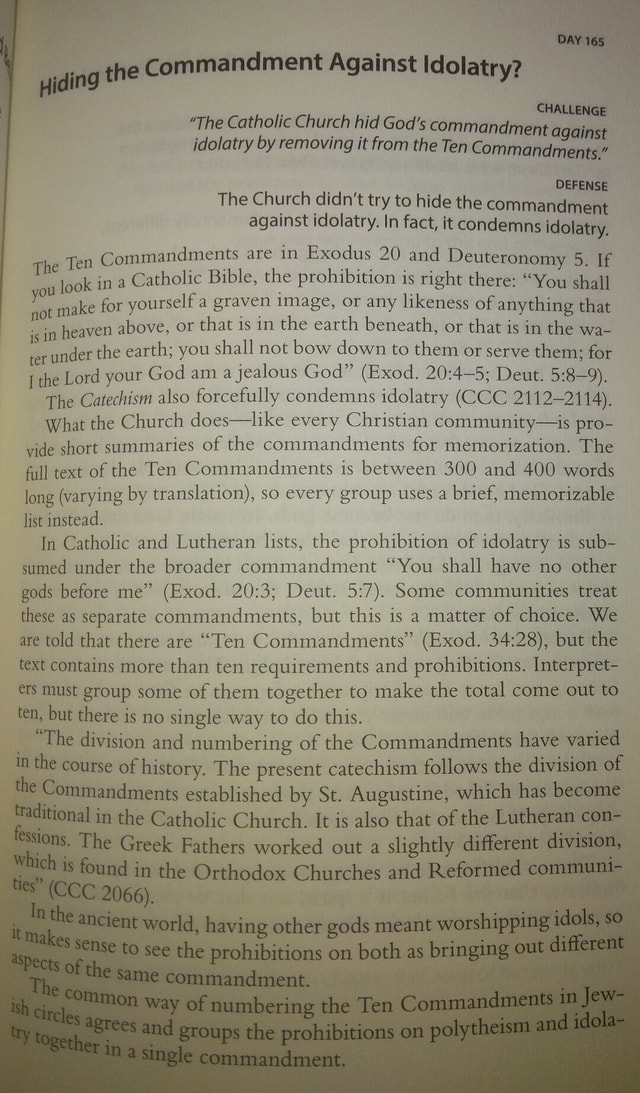 'the Commandment Against Idolatry? yiding CHALLENGE ent against