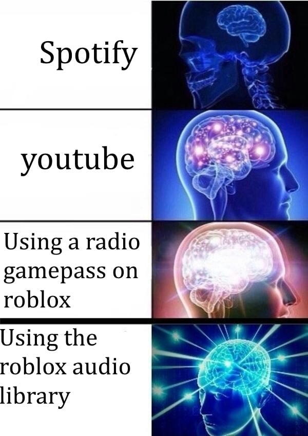 Spotify Youtube Using A Radio Gamepass On Roblox Using The Roblox Audio Library - roblox radio gamepass picture