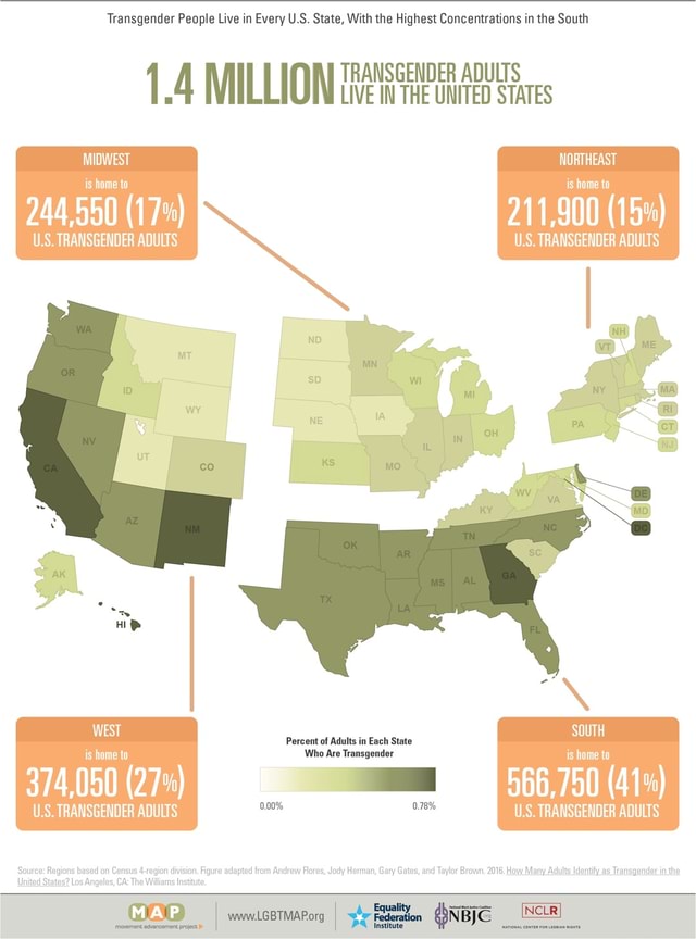 Transgender Rates Transgender People Live in Every U.S. State, With the Highest ...