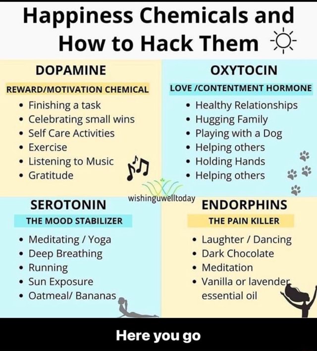 CHEMICAL Happiness Chemicals and How to Hack Them DOPAMINE Finishing a ...