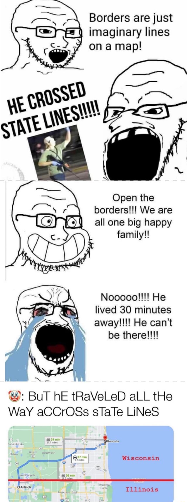 Unbordered Meme Borders are just imaginary lines on map! Open the borders!!! We are all ...
