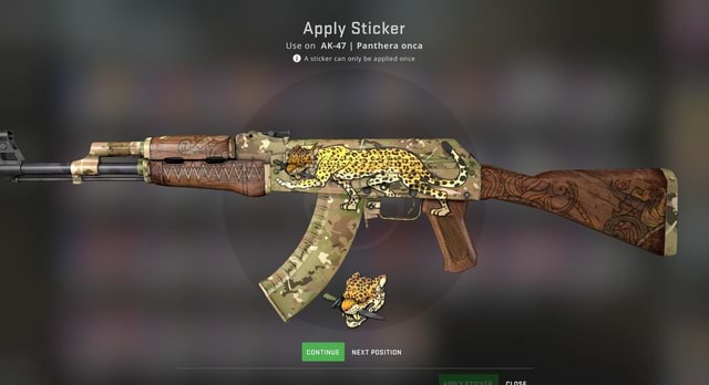 Apply Sticker Use on AK-47 I Panthera onca @ A sticker can only be