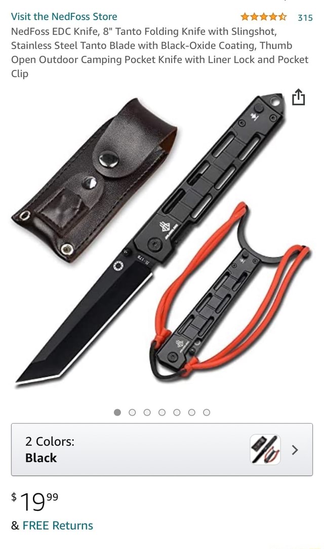 Visit the NedFoss Store NedFoss EDC Knife, 8" Tanto Folding Knife with