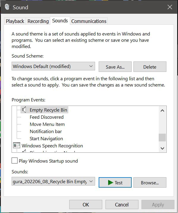 Playback Recording Sounds Communications A sound theme is a set of ...