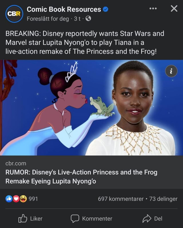 New Rumors Hint Lupita Nyong'o For Princess and the Frog Remake