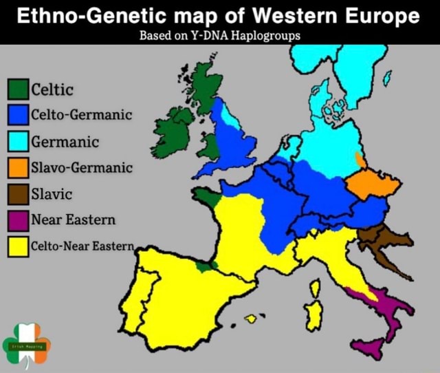 Ethno-Genetic Map Of Western Europe Based On Y-DNA Haplogroups Celtic ...