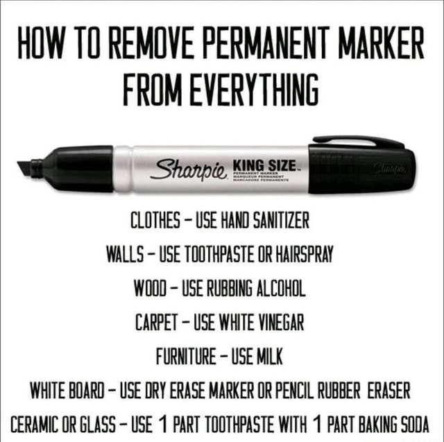 HOW TO REMOVE PERMANENT MARKER FROM EVERYTHING CLOTHES USE HAND