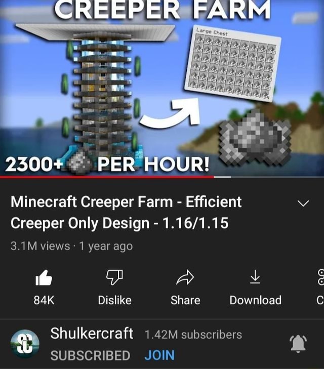 Creeper Farm 2500 Minecraft Creeper Farm Efficient Creeper Only Design 3 1m Views 1 Year Creeper Farm 2500 Minecraft Creeper Farm Efficient Creeper Only Design 3 1m Views 1 Year
