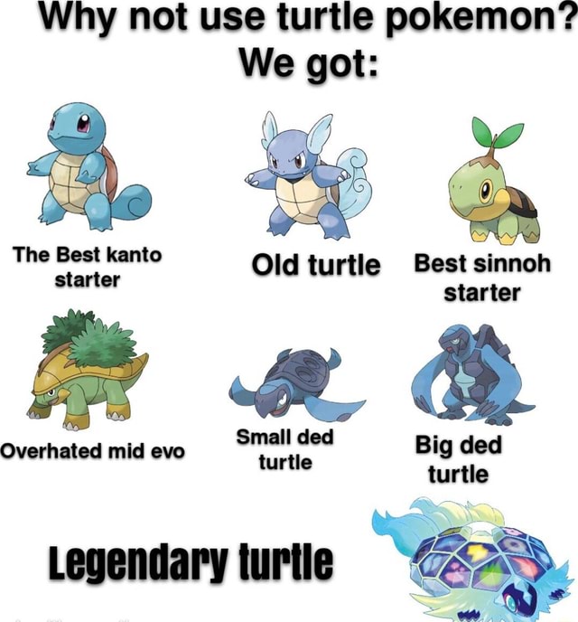 Why Not Use Turtle Pokemon We Got Th B Tk E Best Kanto Old Turtle Best Sinnoh Starter Starter