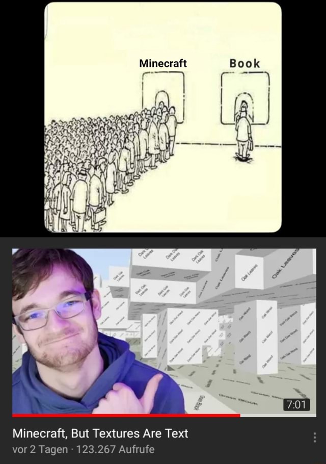 Minecraft, But Textures Are Text - iFunny