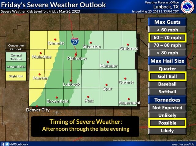 Friday's Severe Weather Outlook Severe Weather Risk Level for: Friday ...