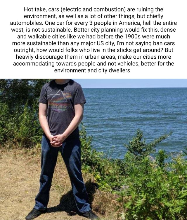 Hot take, cars (electric and combustion) are ruining the environment, as well as a lot of other