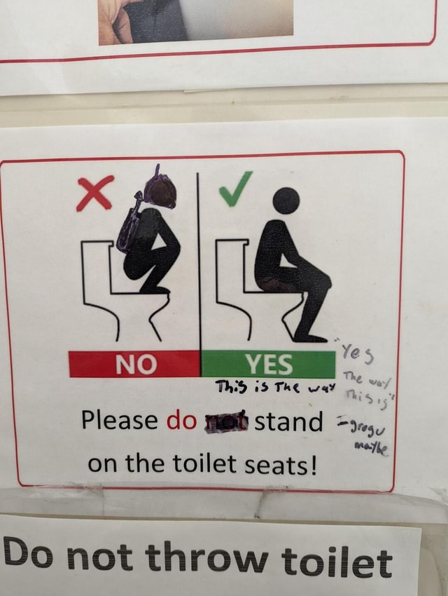 Ye" Th ww, Thid The wa NO Please do stand on the toilet seats! Do not