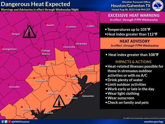 Dangerous Heat Expected Warnings and Advisories in effect through ...