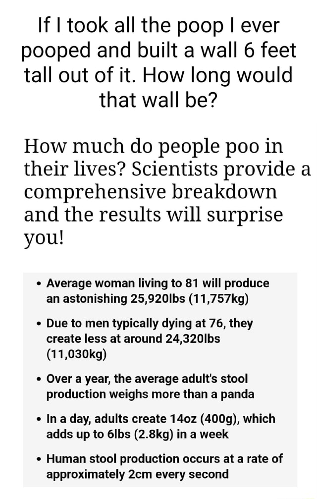 If I Took All The Poop I Ever Pooped And Built A Wall 6 Feet Tall Out if-i-took-all-the-poop-i-ever-pooped-and-built-a-wall-6-feet-tall-out