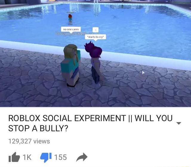 Roblox Social Experiment Ii Will You Stop A Bully - swimming area roblox