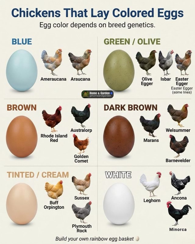 Chickens That Lay Colored Eggs Egg color depends on breed genetics ...