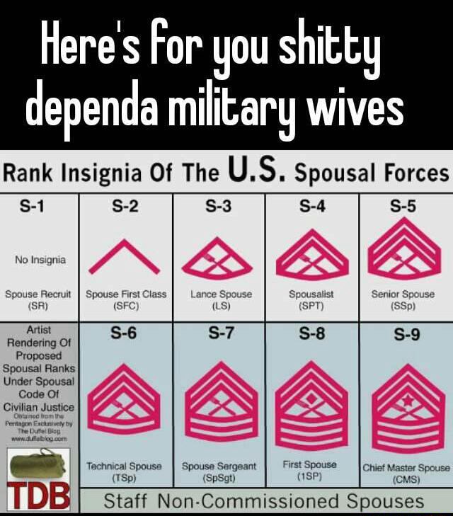 Here S For You Shitty Dependa Military Wives Rank Insignia Of The U Spousal Forces Ifunny