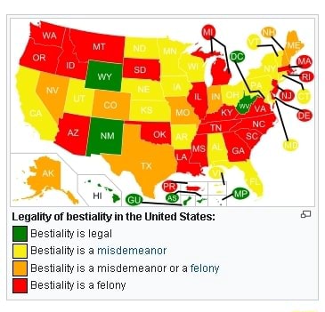 Legality of bestiality in the United States: cestialityis legal
