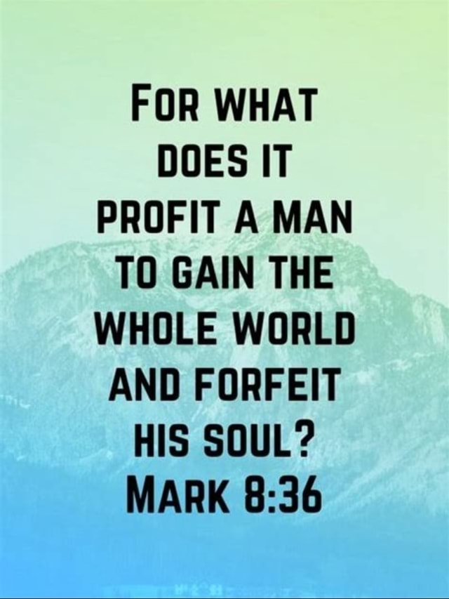 FOR WHAT DOES IT PROFIT A MAN TO GAIN THE WHOLE WORLD AND FORFEIT HIS   2203d19600e72f3b1f9465e927a2e257c382291f5b50fb77083ea59074d1e199 1 