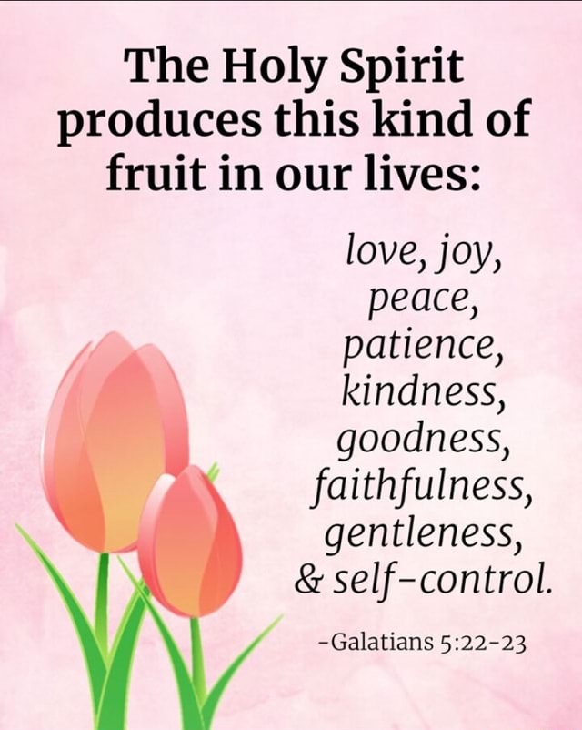 The Holy Spirit produces this kind of fruit in our lives: love, joy ...